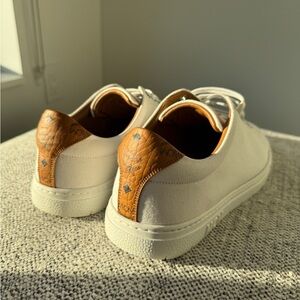 MCM White and Cognac Terrain Sneakers